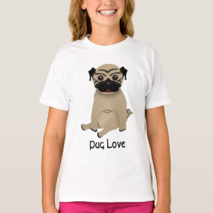 T-shirt d'amour du carlin de l'enfant