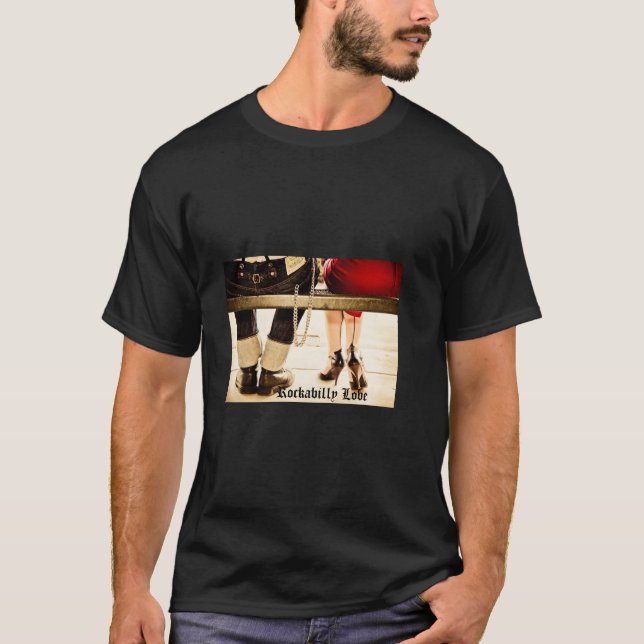 T-shirt d'amour du rockabilly des hommes (Devant)