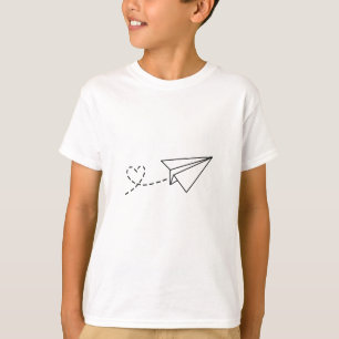 T-shirt d'amour pour l'avion papier