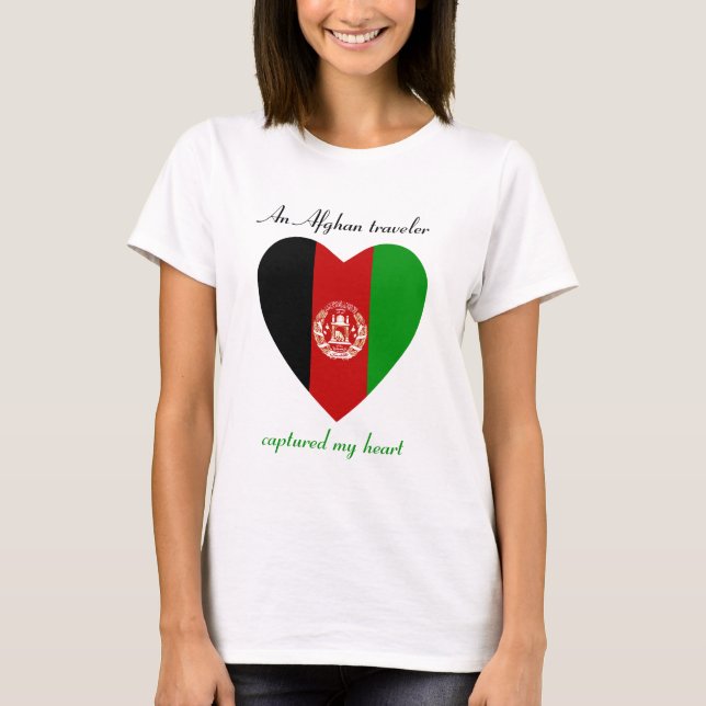 T-shirt d'amoureux de drapeau de l'Afghanistan (Devant)