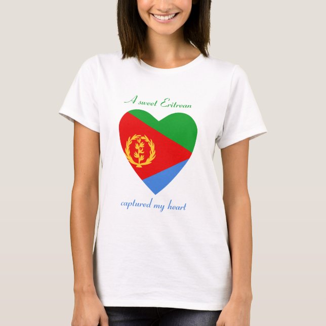 T-shirt d'amoureux de drapeau de l'Érythrée (Devant)
