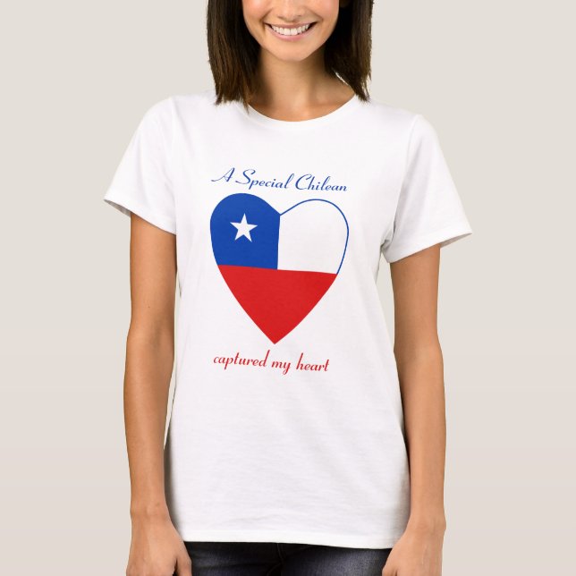 T-shirt d'amoureux de drapeau du Chili (Devant)