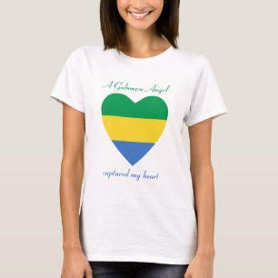 T-shirt d'amoureux de drapeau du Gabon