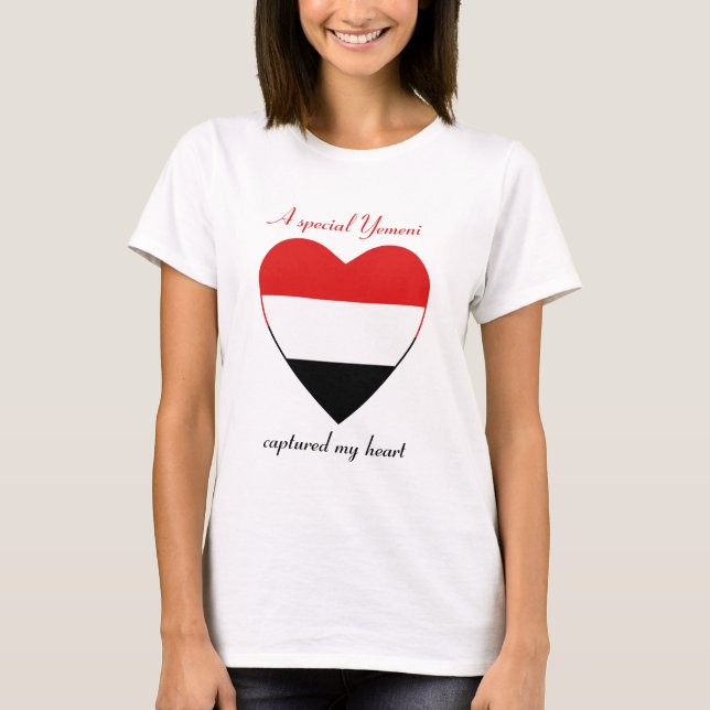 T-shirt d'amoureux de drapeau du Yémen (Devant)