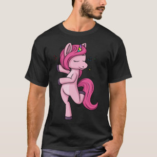 T-shirt Dancing Pink Unicorn Unicorn Pour Femmes et Filles