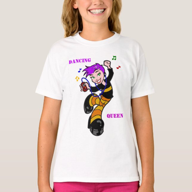 T-shirt Dancing, Queen Girls Ringer (Devant)