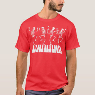 T-shirt Dancing Skeleton en Piano T