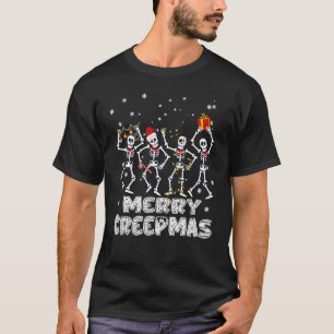 T-shirt Dancing Skeleton Merry Creepmas Christmas Xmas Hol