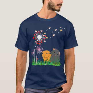 T-shirt Dandelion Guinée porc mignonne Guinée porc Floral 