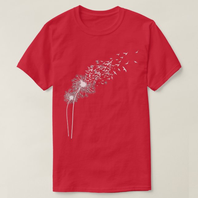 T-shirt Dandelion Oiseaux Fleurs Lover Faire Un Dandelio S (Design devant)