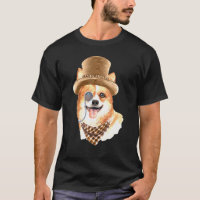 Dandy Corgi Avec Écharpe Casquette Et Monocle