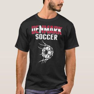 T-shirt Danemark Bal De Football En Objectif Net Football 