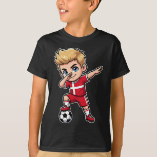 T-shirt Danemark Dab Enfant Objectif Dessin Animé Drapeau