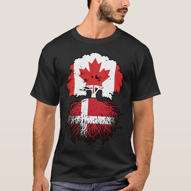 T-shirt Danemark Danemark Danemark Canada drapeau des raci (Devant)