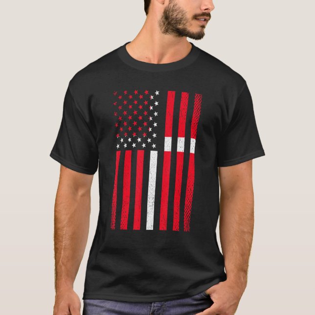 T-shirt Danemark Drapeau Football Soccer Sports (Devant)