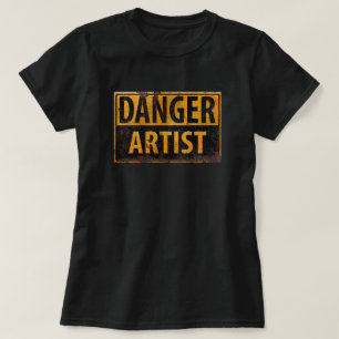 T-shirt DANGER ARTISTE Distressed Métal Rouille