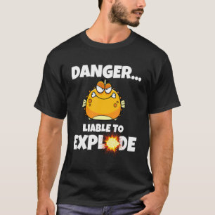 T-shirt Danger De Poisson-Feu Passible D'Exploser Le Poiss