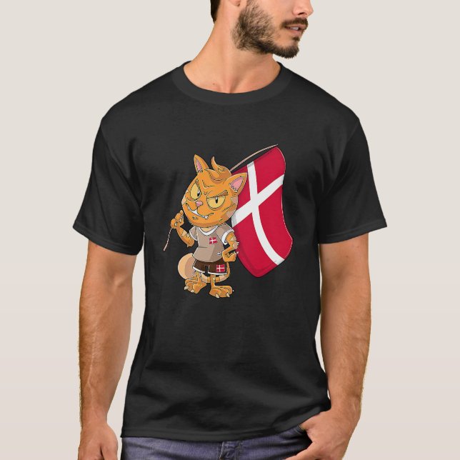 T-shirt Danish fan cat (Devant)