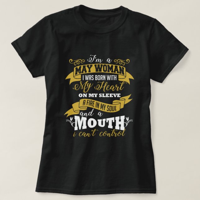 T-shirt d'anniversaire de femme de mai (Design devant)
