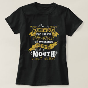 T-shirt d'anniversaire de femme de mars