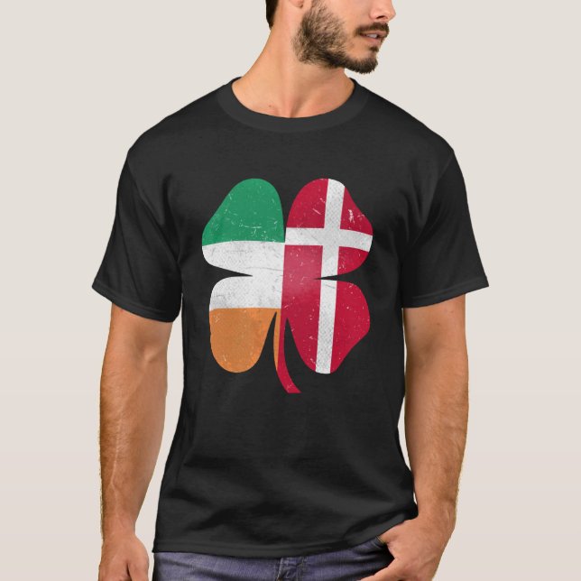 T-shirt Danois Irlandais Shamrock Danemark Irlande St. Pat (Devant)
