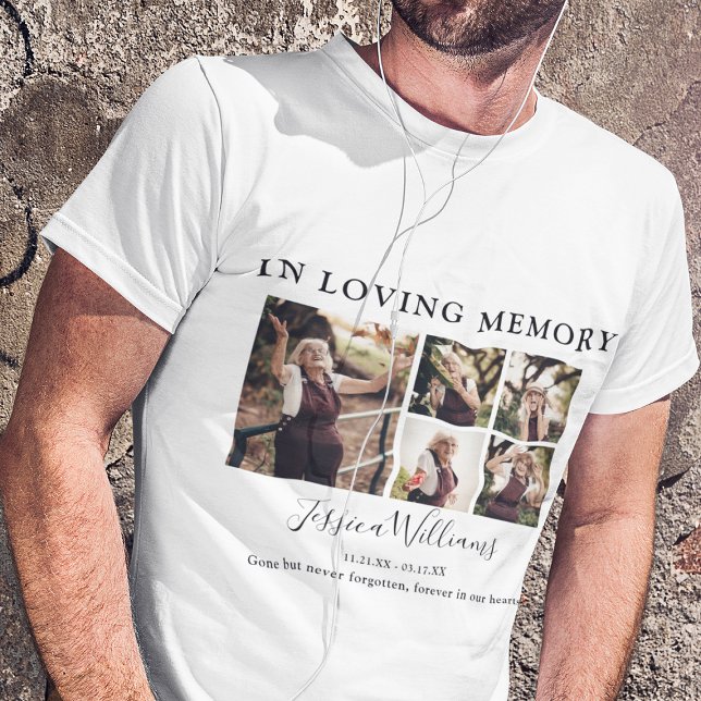 T-shirt Dans la mémoire aimante | 9 Collage photo | Mémori (Créateur téléchargé)