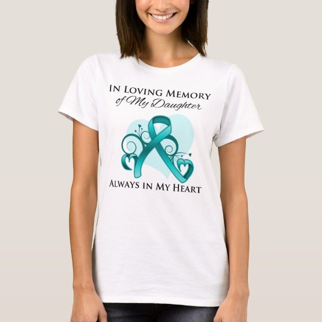T-shirt Dans la mémoire de ma fille - Cancer ovarien (Devant)