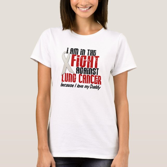 T-shirt Dans le PAPA de cancer de poumon de combat (Devant)