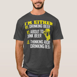 T-shirt Dans l'équitation 1 Drinking Beer 2 About To Drin