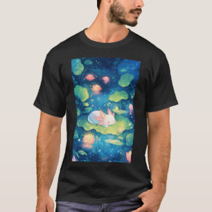 T-shirt Dans l'Étang de Fleurs Axolotl Douce Évasion
