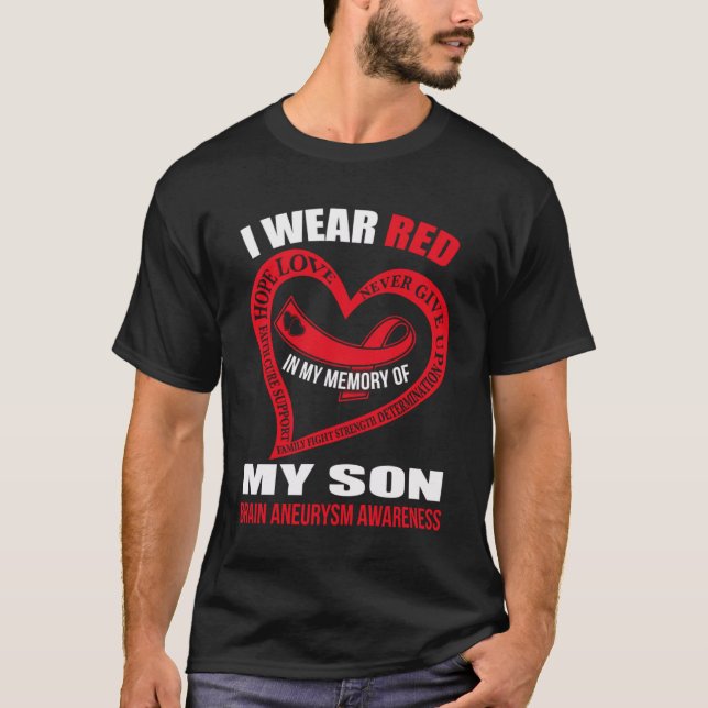 T-shirt Dans ma mémoire de mon fils BRAIN ANEURYSM SENSIBI (Devant)