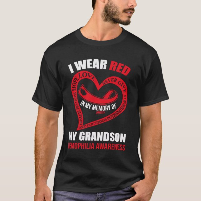 T-shirt Dans ma mémoire de mon petit-fils HÉMOPHILIE SENSI (Devant)