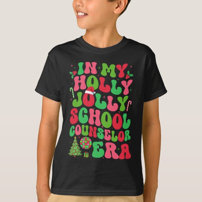 T-shirt Dans Mon Holly Xmas Jolly School Conseiller Era Ch (Devant)