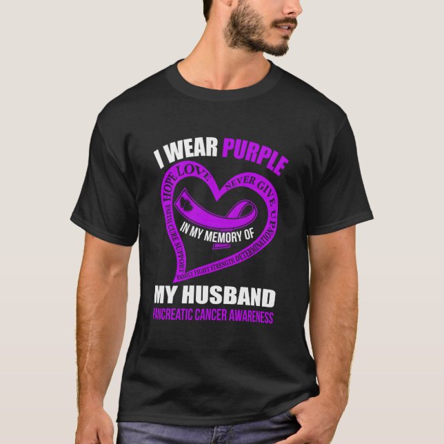 T-shirt Dans Mon Mémoire De Mon Mari Cancer Pancréatique A (Devant)