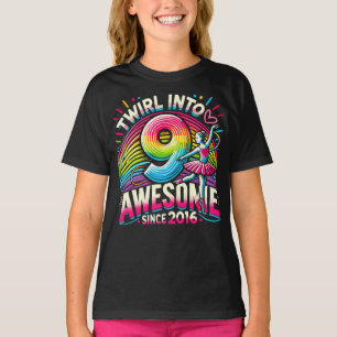 T-shirt Danse De Ballet Anniversaire 9e Filles Twirl En 9