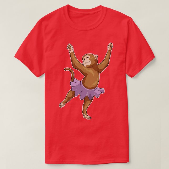 T-shirt Danse de ballet de singe Ballerina (Design devant)