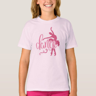 T-shirt Danse de ballet rose Ballerina Silhouette