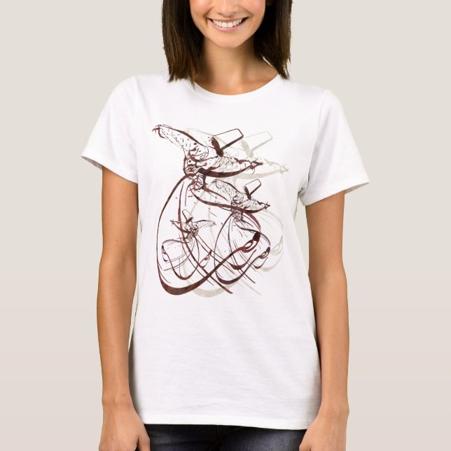 T-shirt Danse de tourbillonnement D de Nastaleeq Sufi (Devant)