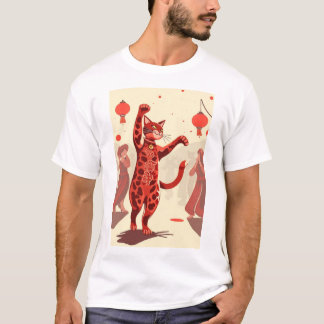 T-shirt Danse des chats rouges amoureux de les chats