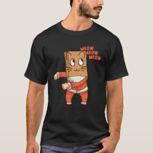 T-shirt Danse du fil de Noël Santa Chat Chat Miaou Vint
