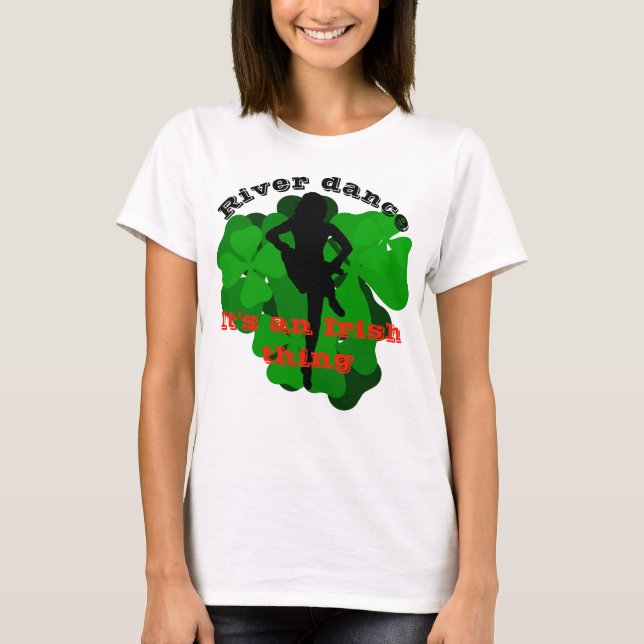 T-shirt Danse fluviale, une chose irlandaise, Clocher vert (Devant)