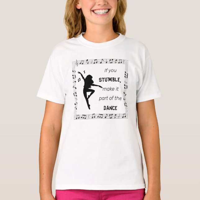T-shirt Danse inspiration citation notes musicales noir (Devant)