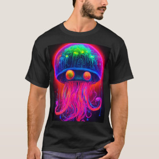 T-shirt "Danse luminescente : méduse sur Pale Black Pape
