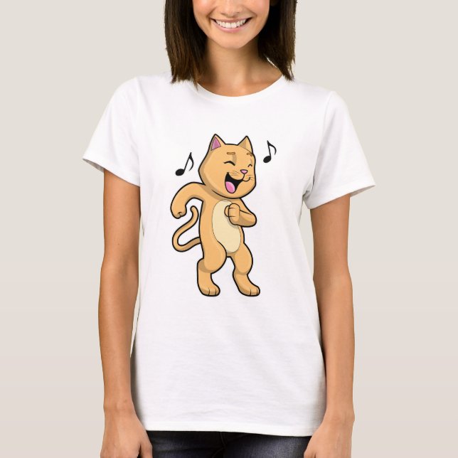 T-shirt Danse Musique Cat (Devant)