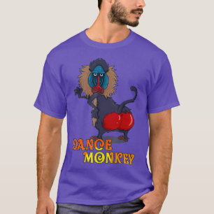 T-shirt Danse Singe babouin singe avec disco cul rouge