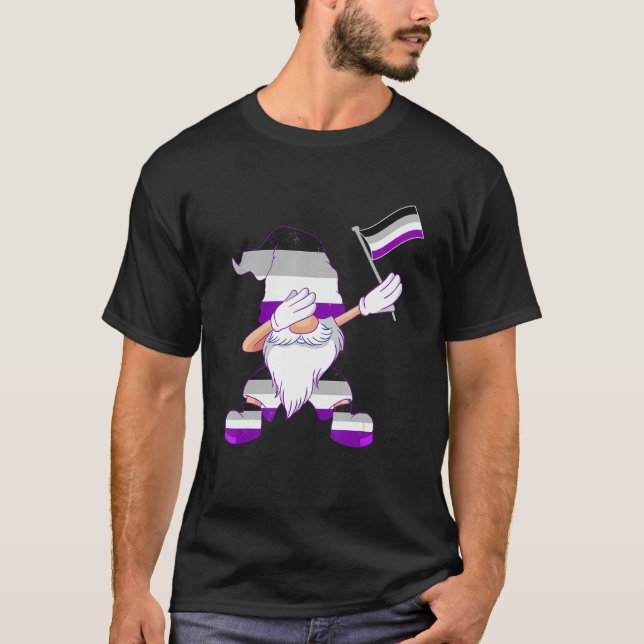T-shirt Danser Asexuel Gnome Drapeau Asexuel Beanie Asexué (Devant)