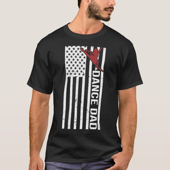 T-shirt Danser Danser Papa US Drapeau Danser Père D'Une Da (Devant)