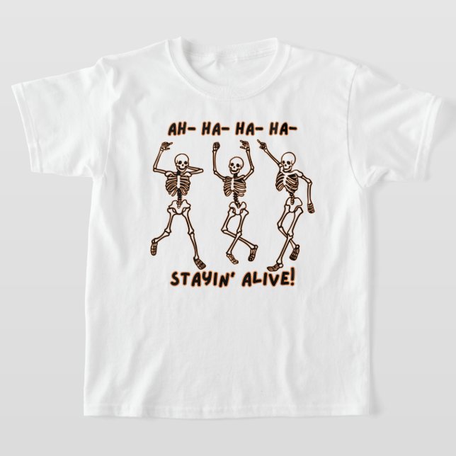 T-shirt Danser Drôle Skeleton - Rester’ Alive Halloween (Poser)