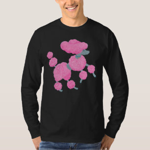 T-shirt Danser un caniche rose sur blanc