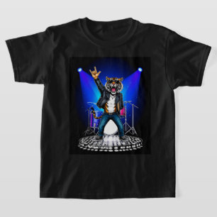 T-shirt Danseur de Rock Cool Tiger Cadeau de Musique d'A